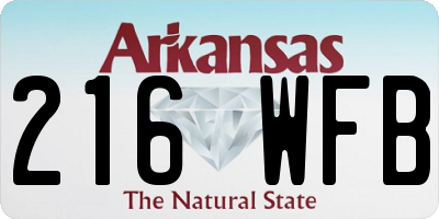 AR license plate 216WFB