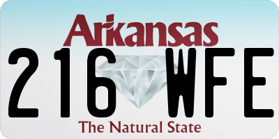 AR license plate 216WFE