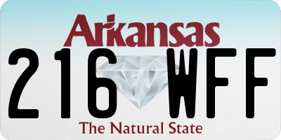 AR license plate 216WFF