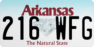 AR license plate 216WFG