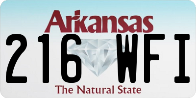 AR license plate 216WFI
