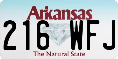 AR license plate 216WFJ