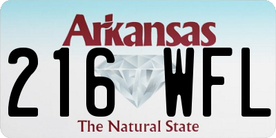 AR license plate 216WFL