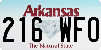 AR license plate 216WFO