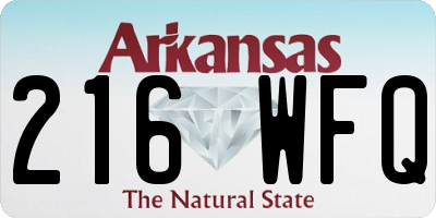 AR license plate 216WFQ