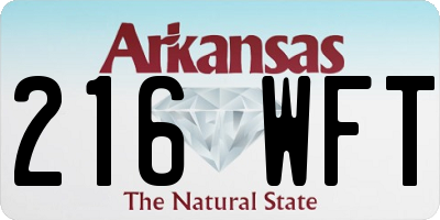 AR license plate 216WFT
