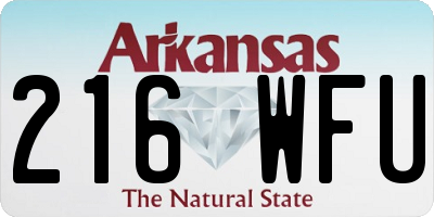 AR license plate 216WFU