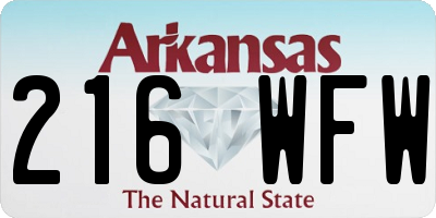 AR license plate 216WFW