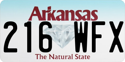 AR license plate 216WFX