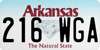 AR license plate 216WGA