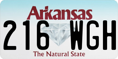 AR license plate 216WGH