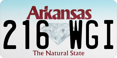 AR license plate 216WGI