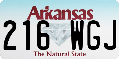 AR license plate 216WGJ