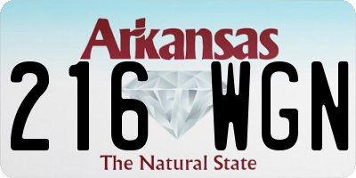 AR license plate 216WGN