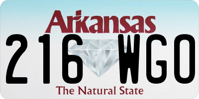 AR license plate 216WGO