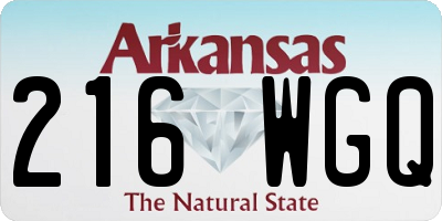 AR license plate 216WGQ
