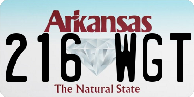 AR license plate 216WGT