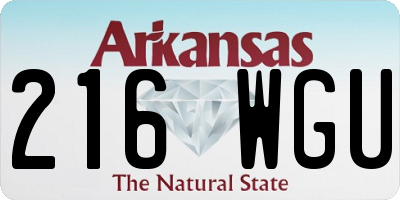 AR license plate 216WGU