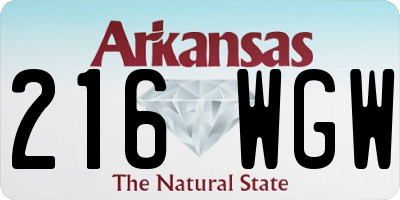 AR license plate 216WGW