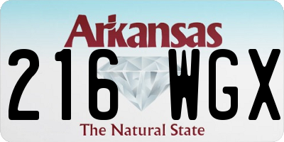 AR license plate 216WGX