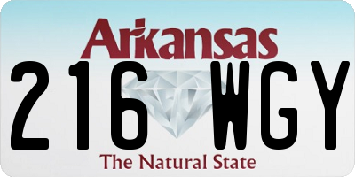 AR license plate 216WGY