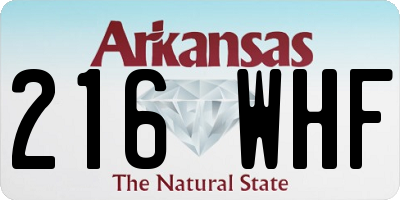 AR license plate 216WHF