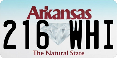 AR license plate 216WHI