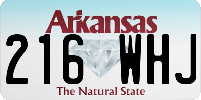 AR license plate 216WHJ