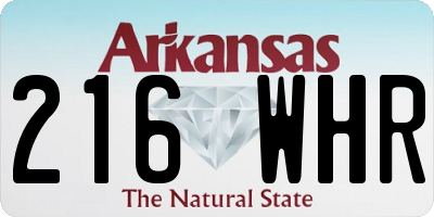 AR license plate 216WHR