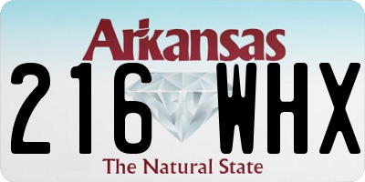 AR license plate 216WHX