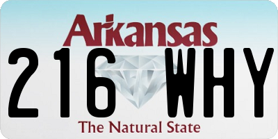 AR license plate 216WHY