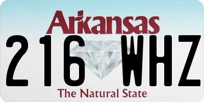 AR license plate 216WHZ