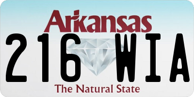AR license plate 216WIA