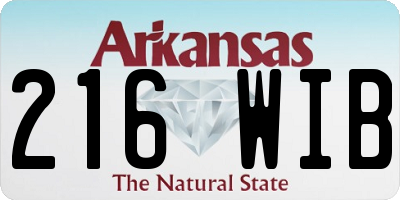 AR license plate 216WIB