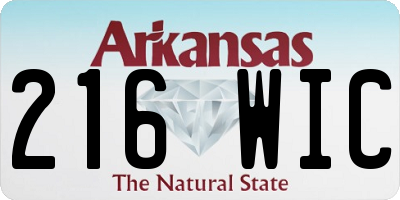 AR license plate 216WIC