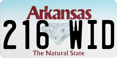 AR license plate 216WID