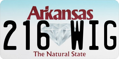 AR license plate 216WIG
