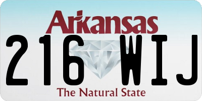 AR license plate 216WIJ