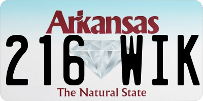 AR license plate 216WIK