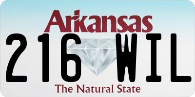 AR license plate 216WIL