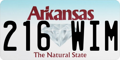 AR license plate 216WIM