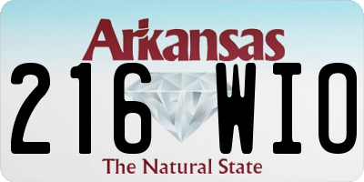 AR license plate 216WIO