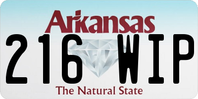 AR license plate 216WIP
