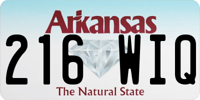 AR license plate 216WIQ