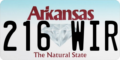 AR license plate 216WIR