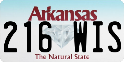 AR license plate 216WIS