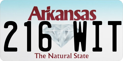 AR license plate 216WIT