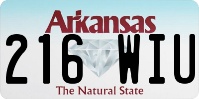 AR license plate 216WIU