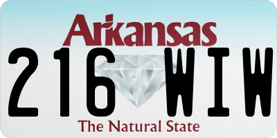 AR license plate 216WIW