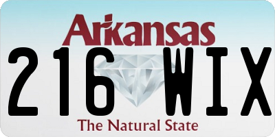 AR license plate 216WIX